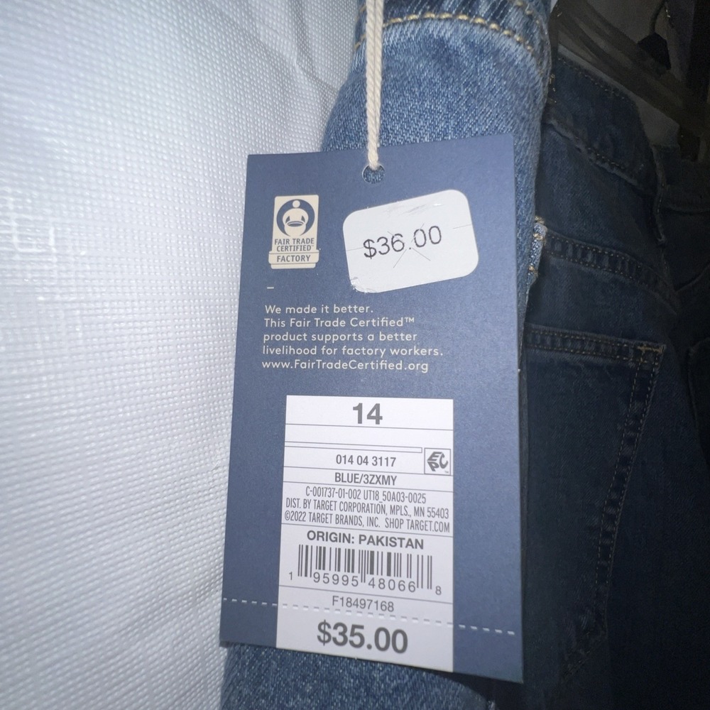 Universal Thread Boyfriend Cuffed Jeans Blue Medium Wash High Rise 14 NWT - Picture 7 of 10